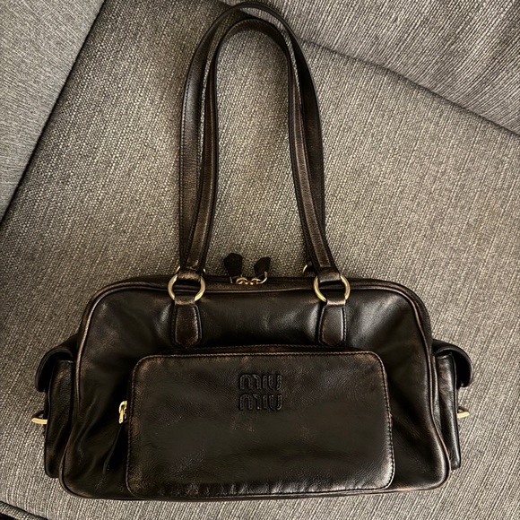 Miu Miu Pocket Nappa Leather Top-Handle Bag - Picture 8 of 10